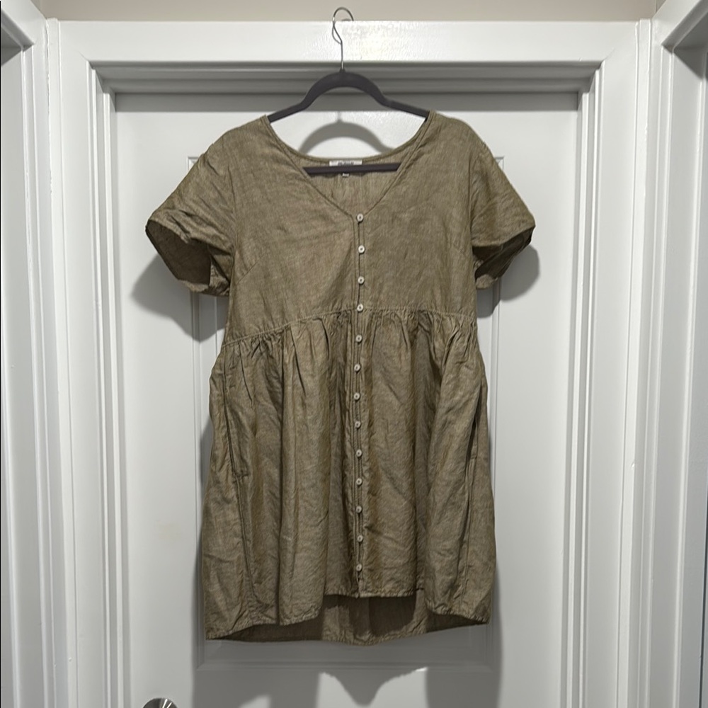 Madewell green V-Neck Top